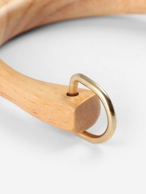 Ручки для сумки деревянные, с полукольцами, 10.3x8 см, 2 шт., цвет бежевый, золотой