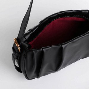Сумка женская кросс-боди на молнии, 24x7x13 см, чёрная