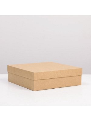 Коробка подарочная складная крафтовая, упаковка, 26 х 26 х 8 см
