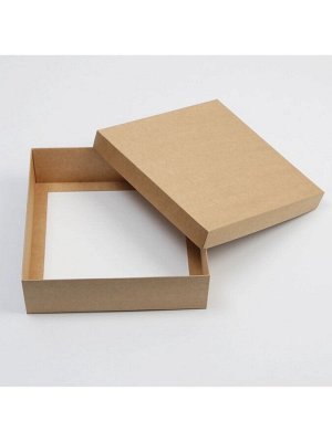 Коробка подарочная складная крафтовая, упаковка, 26 х 26 х 8 см