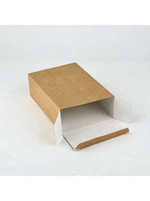 Коробка подарочная складная крафтовая, упаковка, 16 х 23 х 7.5 см