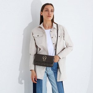 Сумка женская кросс-боди на магните, 24x6x14 см, с золотистой фурнитурой, бронзовая