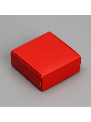 Коробка подарочная под бижутерию двухсторонняя, упаковка, «Красная», 7.5 х 7.5 х 3 см