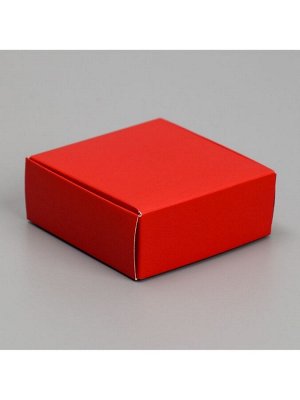 Коробка подарочная под бижутерию двухсторонняя, упаковка, «Красная», 7.5 х 7.5 х 3 см