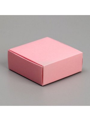 Коробка подарочная под бижутерию двухсторонняя, упаковка, «Розовая», 7.5 х 7.5 х 3 см