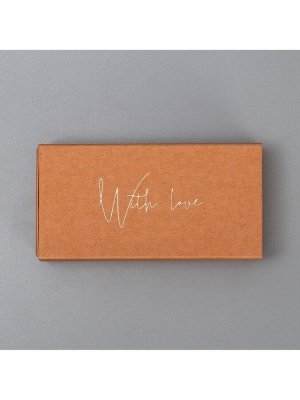 Коробка подарочная под бижутерию крафтовая, упаковка, «With love», 10 х 5 х 3 см