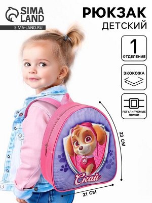 Рюкзак детский для девочки, 23х21х10 см, Щенячий патруль