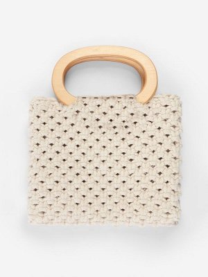 Ручки для сумок деревянные, d=13x7.5 / 17x11.5 см, 2 шт., бежевые