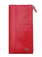 Кошелек ДЖЕНИФЕР RED кожа алый тиснение