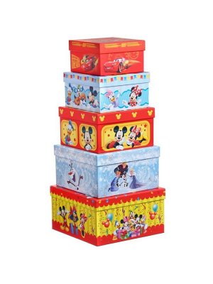 Набор коробок 5 в 1, Disney, 14x14x8.5 - 22x22x12.5 см