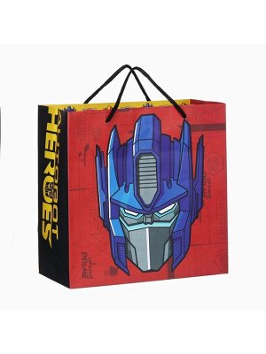Пакет подарочный крафт Autobot Heroes, 22x22x11 см, Трансформеры