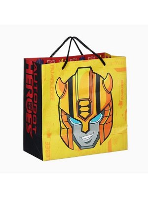 Пакет подарочный крафт Autobot Heroes, 22x22x11 см, Трансформеры