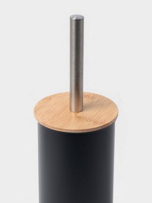 Ёршик для унитаза с подставкой SAVANNA BAMBOO, 9.5x38 см, чёрный