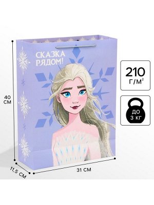 Пакет подарочный «Сказка рядом» 31x40x11.5 см, упаковка, Холодное сердце