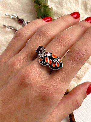 Серебряное кольцо с эмалью