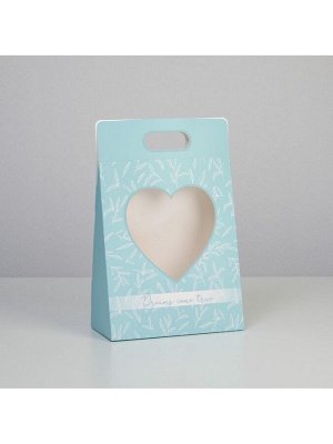 Переноска для цветов Love, голубая, 24x12.5x37 см