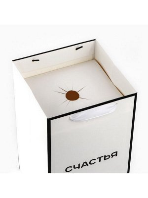 Переноска для цветов с вкладышем для фиксации, «Счастье», белый, 35 х 20 х 20 см