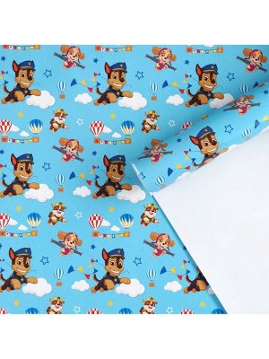 Бумага упаковочная глянцевая, Щенячий патруль, 70x100 см