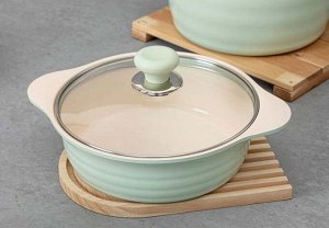 Кастрюля с крышкой 22 см (2,2 л.) для индукционных плит керамическое покрытие HERB IH