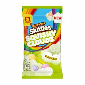 Воздушное мягкое драже Skittles Squishy Cloudz Crazy Sour (Скитлс Сквиши Клаудс Кислые) 70 гр