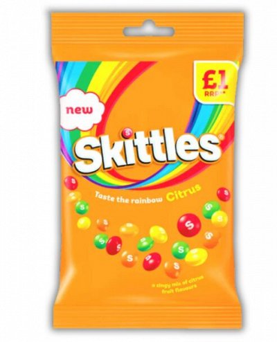 Жевательное драже со вкусом цитрусов Skittles Citrus (Скитлс) 109 гр