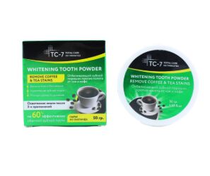 TC-7. Отбеливающий зубной порошок для устранения налёта от чая и кофе, Remove Coffee & Tea Stains Whitening Tooth Powder, 50гр