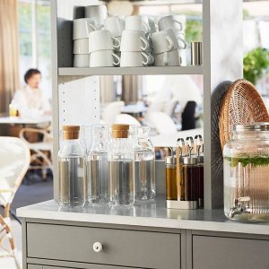 IKEA 365+, Графин с пробкой, прозрачное стекло/пробка, 1 л