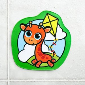 Водная раскраска - наклейка для игры в ванной «Жирафик»