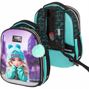 Рюкзак каркасный 38х29х17 см, deVENTE Choice Lite 17L Paris Girl, + брелок, для девочки