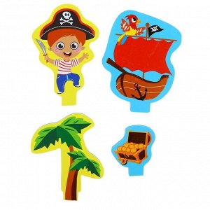 Набор развивающих игрушек для игры в ванной из EVA «Приключения пирата», 5 предметов