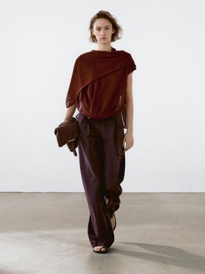 Massimo Dutti Струящийся топ с драпировкой