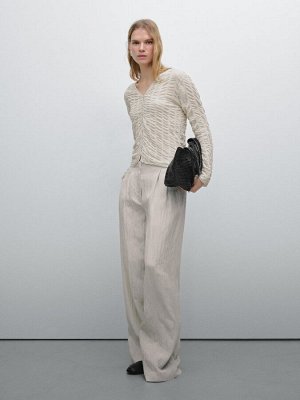Massimo Dutti Обтягивающий кардиган со сборками
