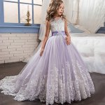 Платье детское бальное, с кружевом