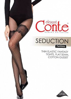 Seduction колготки (Conte) в точку с имитацией чулок Seduction
