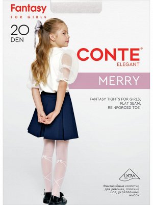 Колготки  Merry  детские, полиамидные (Conte) с имитацией шнуровки с бантиком 20 ден