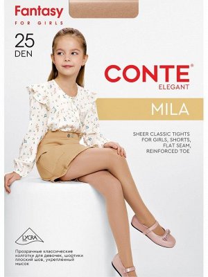 Колготки Mila детские, полиамидные (Conte) с усиленным торсом-шортиками 25 ден
