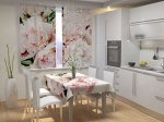 Фотошторы для кухни Нежность розоватых пионов