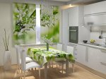 Фотошторы для кухни Бабочка с ландышем