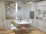 Фотошторы для кухни Бабочки на вишне