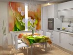 Фотошторы для кухни Цветки ландыша