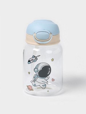 Бутылка для воды «Космонавты», 450 мл, 8.2x15 см, стекло, рисунок и МИКС