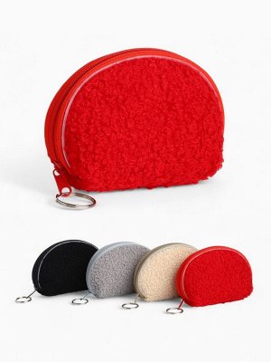 Кошелёк-монетница на молнии 11.5x2.5x9 см, плюшевый, МИКС