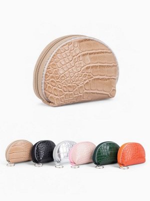 Кошелёк-монетница на молнии, 9.5x2x7 см, с текстурой, МИКС