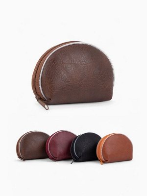 Кошелёк-монетница на молнии, 11x3x9 см, однотонный, МИКС