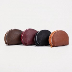 Кошелёк-монетница на молнии, 11x3x9 см, однотонный, МИКС