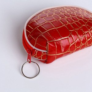 Кошелёк-монетница на молнии, 12x3.5x8.5 см, с тиснением, МИКС