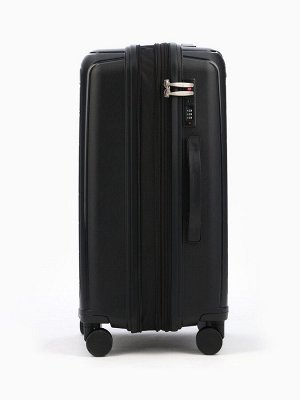 Чемодан на колёсах Bagvoyage средний 73 л (М), на молнии, с увеличением, кодовый замок, 4 колеса, чёрный