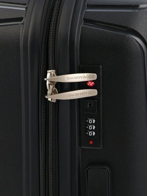 Чемодан на колёсах Bagvoyage средний 73 л (М), на молнии, с увеличением, кодовый замок, 4 колеса, чёрный