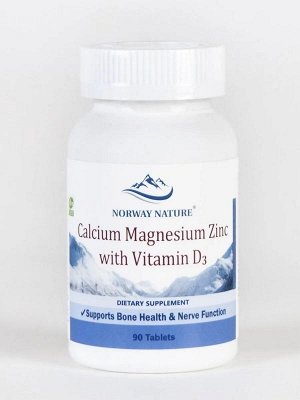 Минералы NORWAY NATURE Calcium Magnesium Zinc + D3 - 90 таб