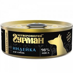Четвероногий Гурман Golden конс 100г для собак Индейка Желе